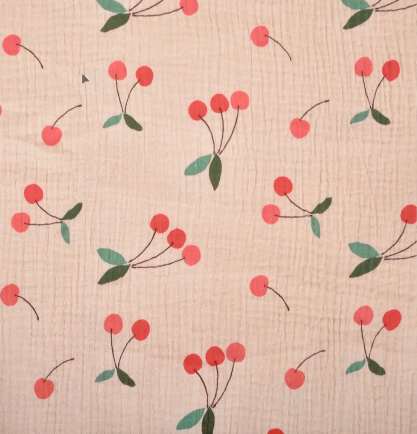 Tissu double gaze cerises Emilia Fabrics