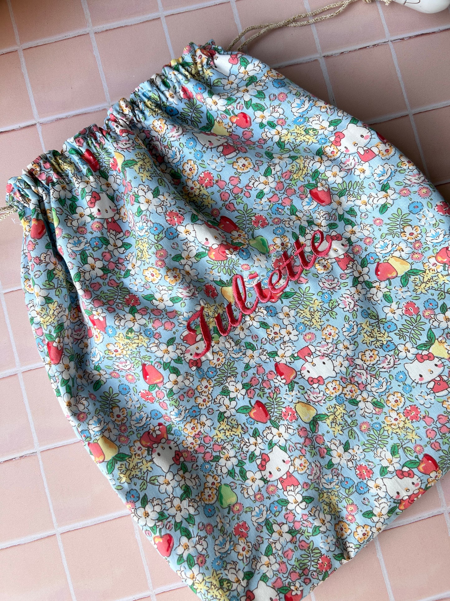 Pochon rangement Liberty/fleuri
