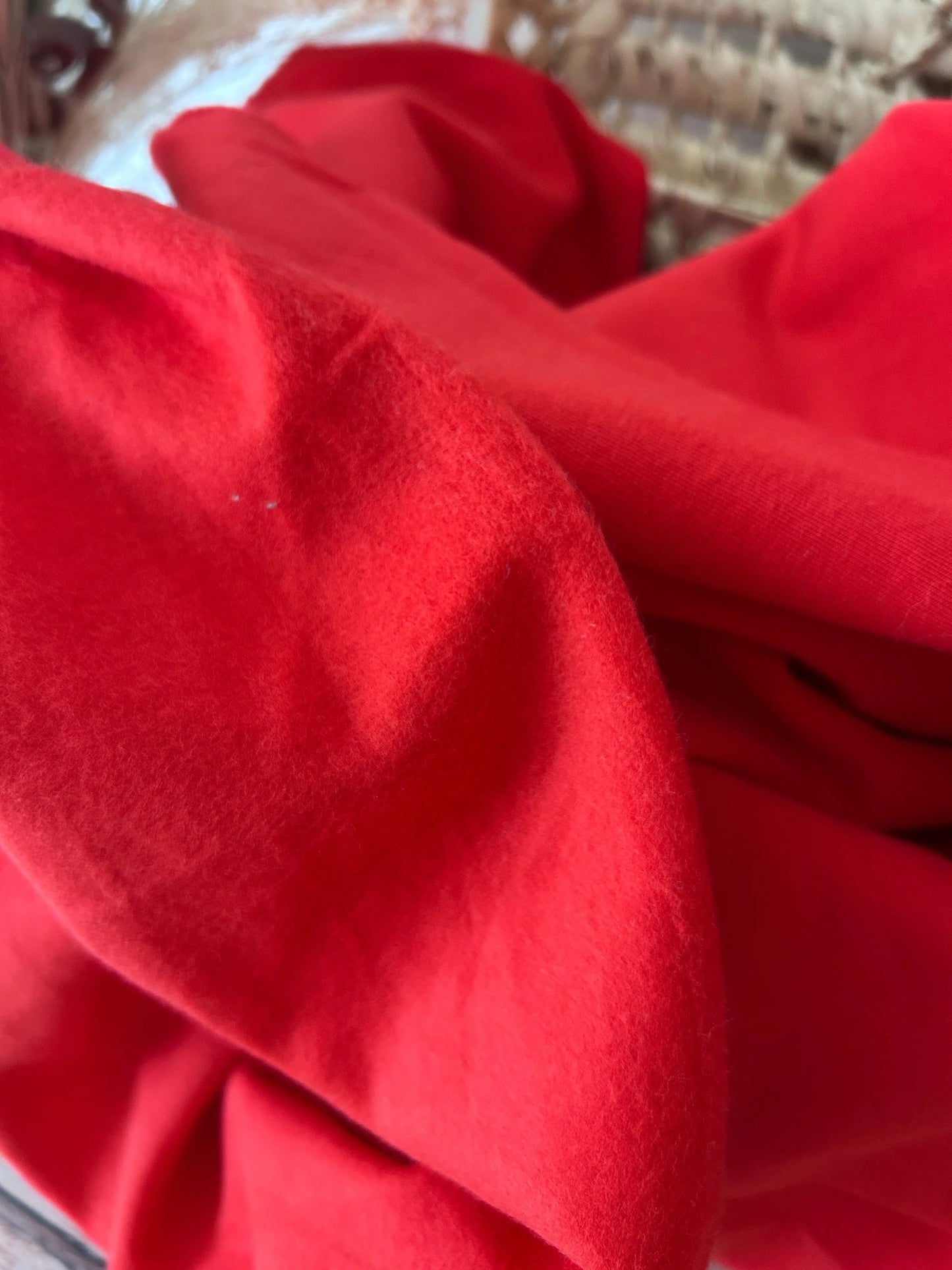 Tissu sweat french terry rouge Emilia Fabrics