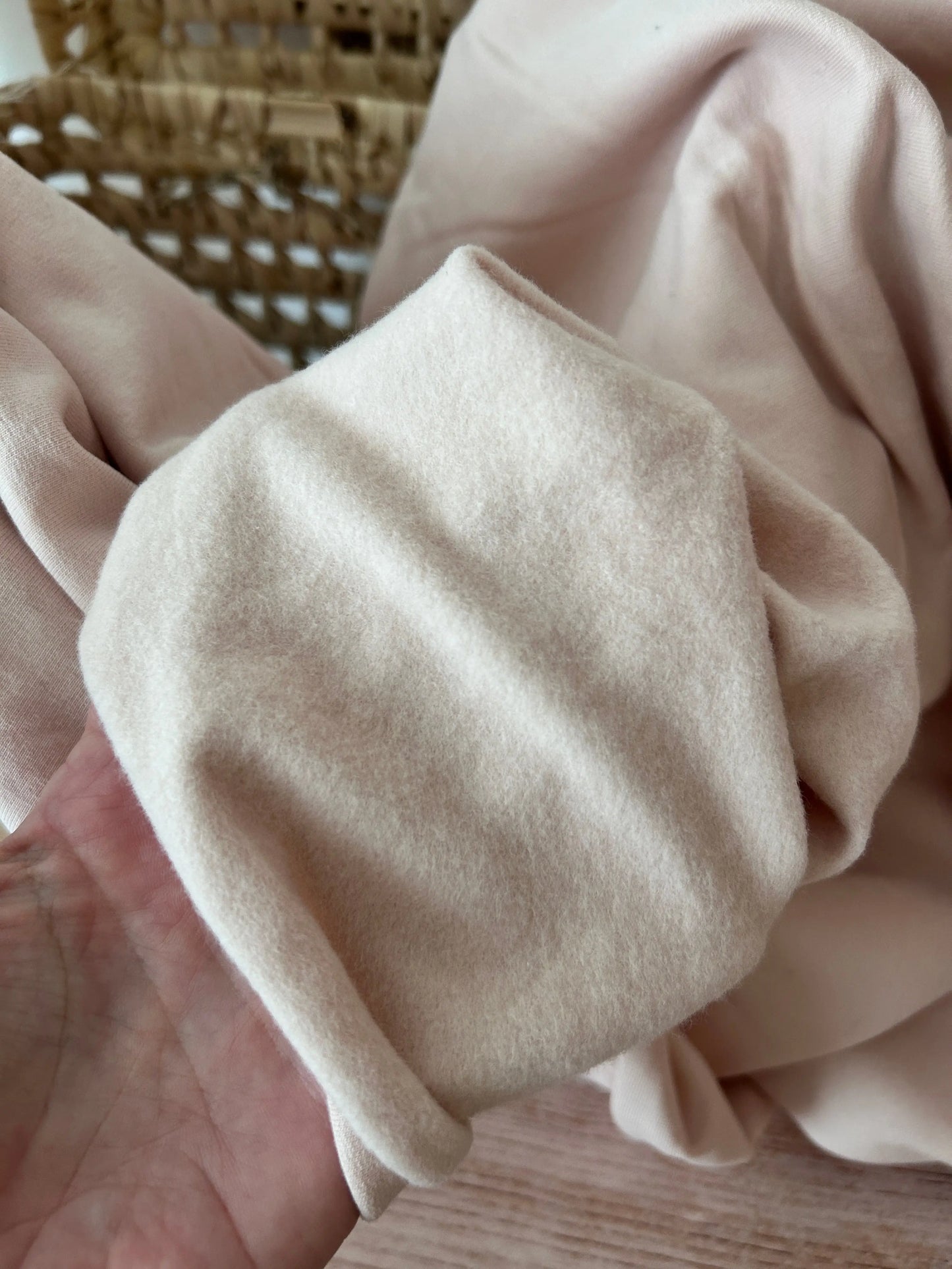 Tissu sweat french terry- coloris nude Emilia Fabrics