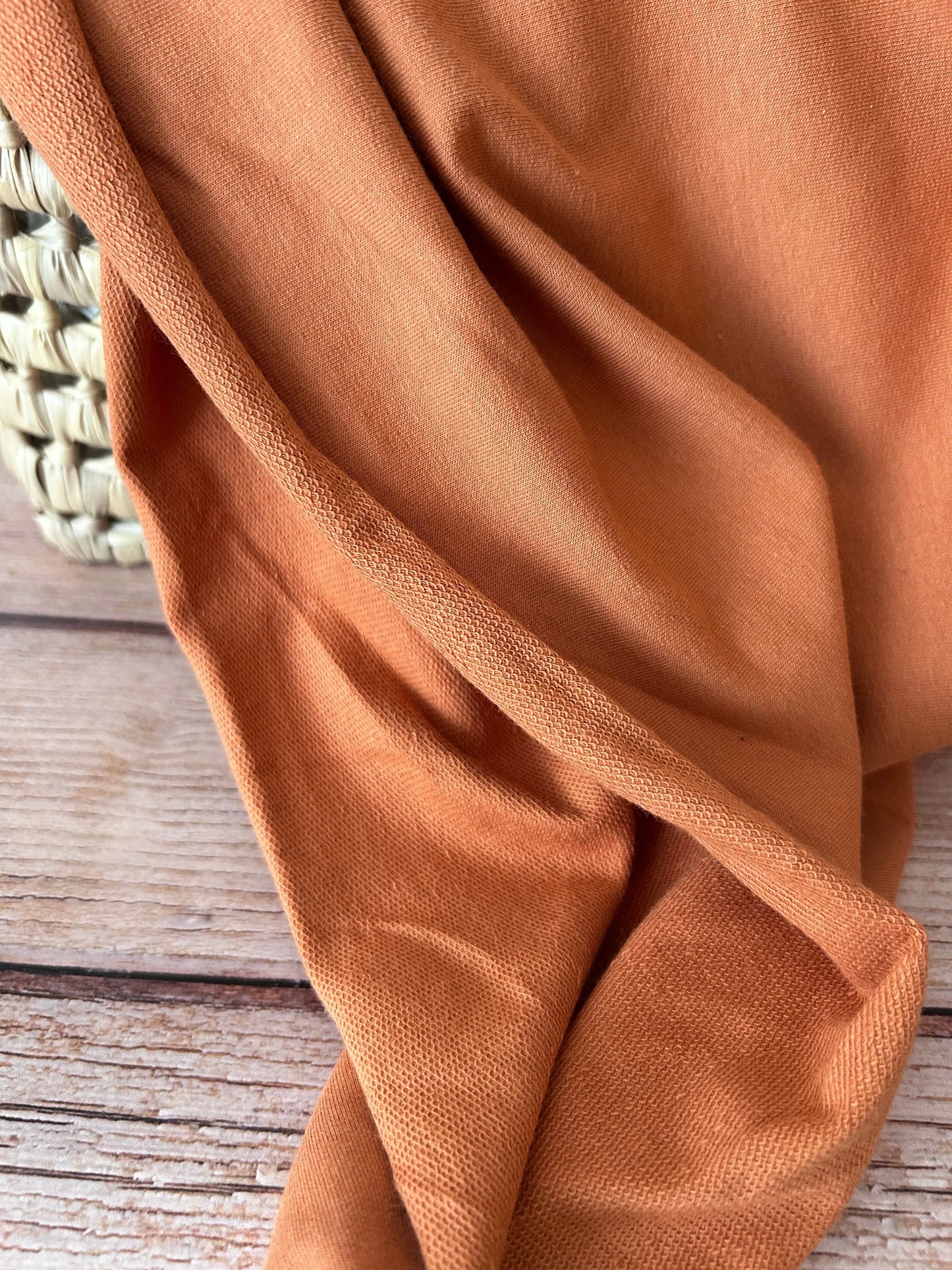 Tissu sweat french terry non brossé - coloris noisette Emilia Fabrics