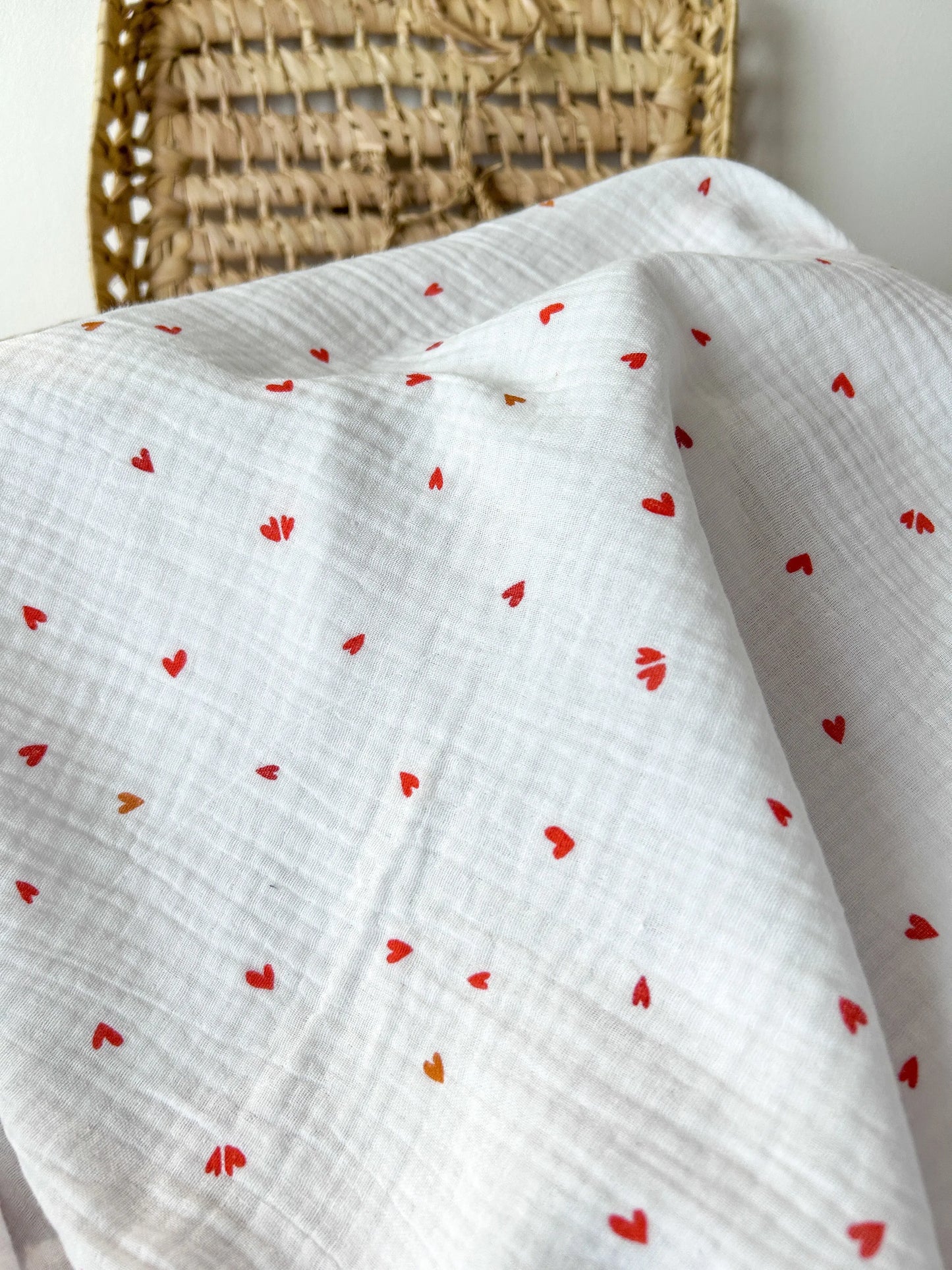 Tissu Double Gaze Coeurs Emilia Fabrics