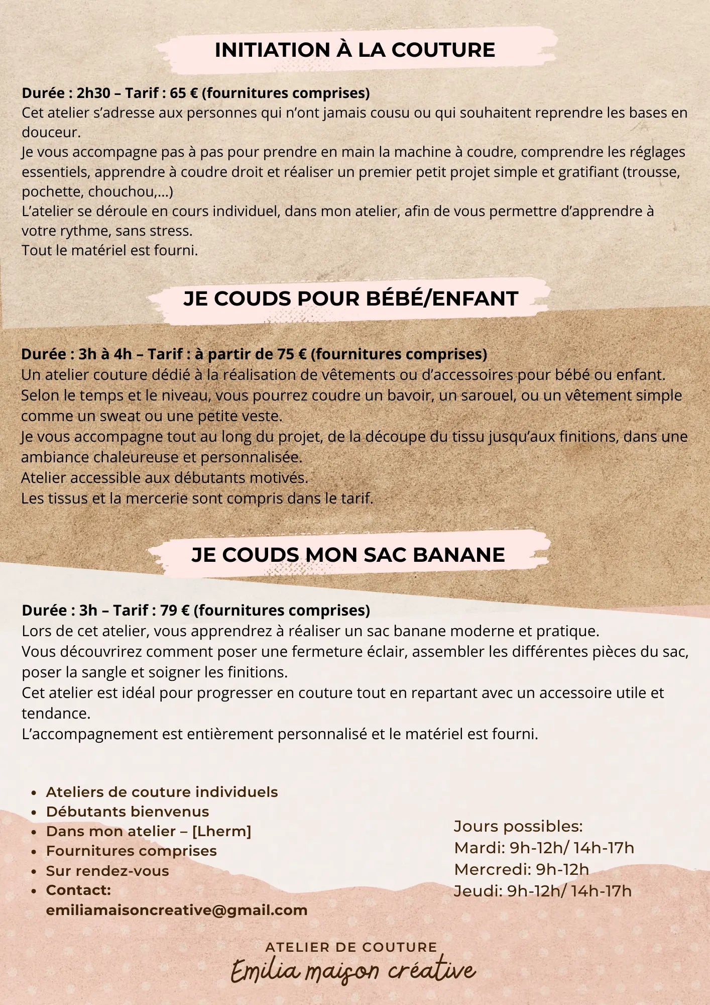 Atelier de couture Emilia Maison créative