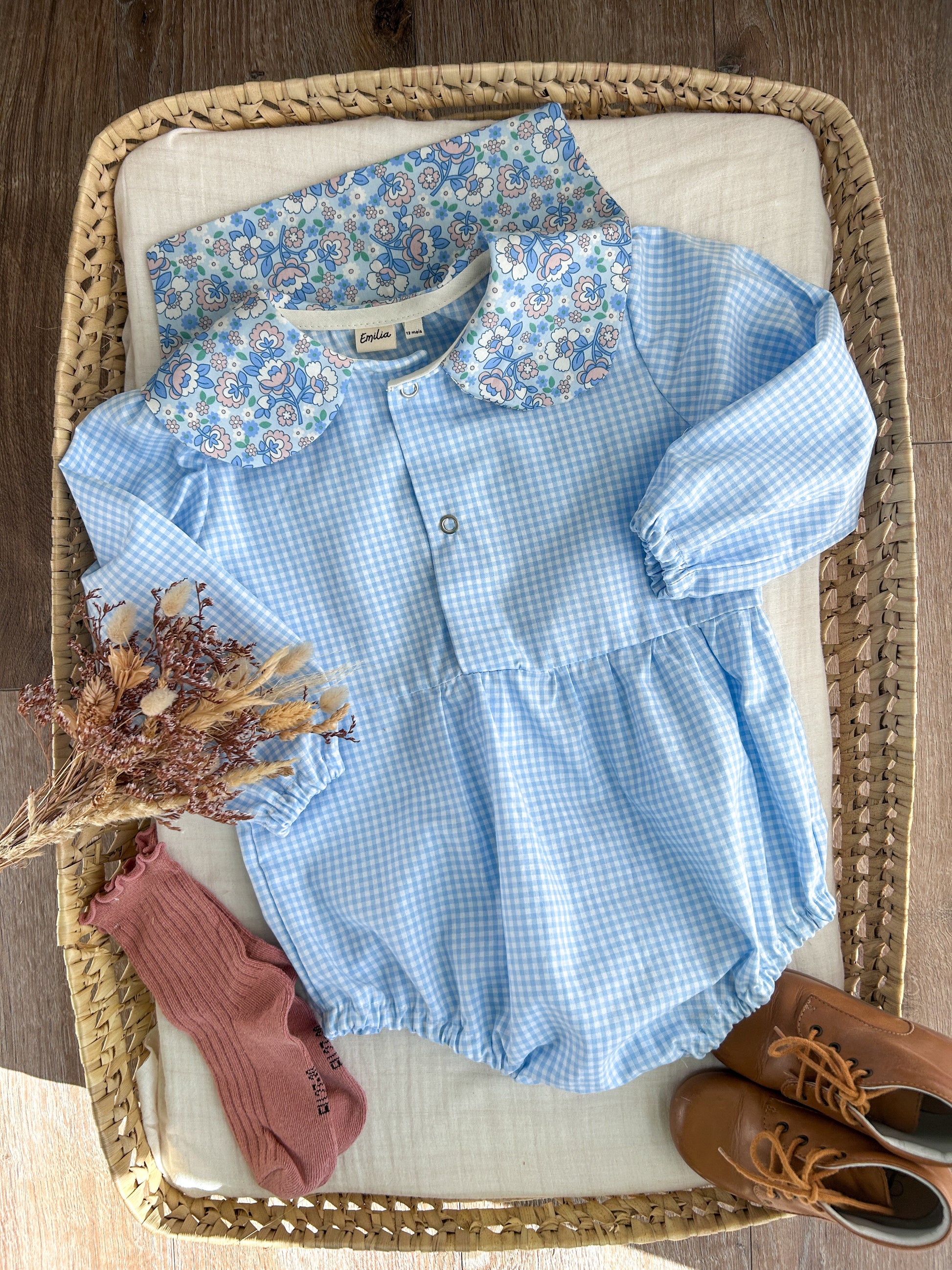 Barboteuse bébé Liberty Emilia Maison créative