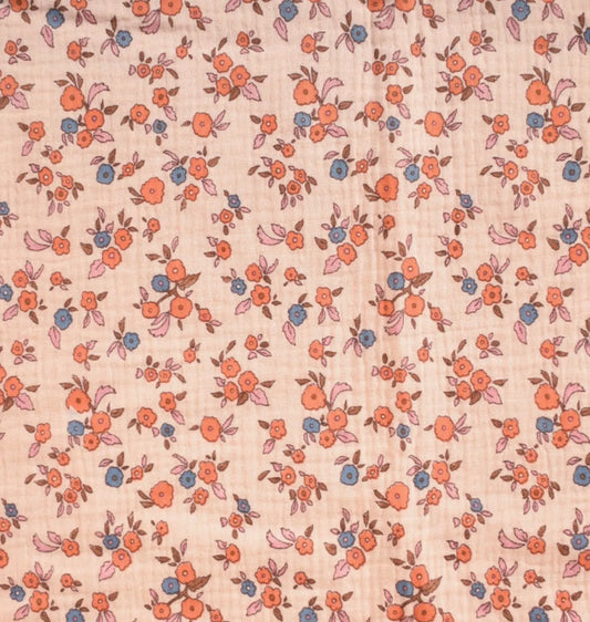Tissu double gaze fleurs vintage Emilia Fabrics