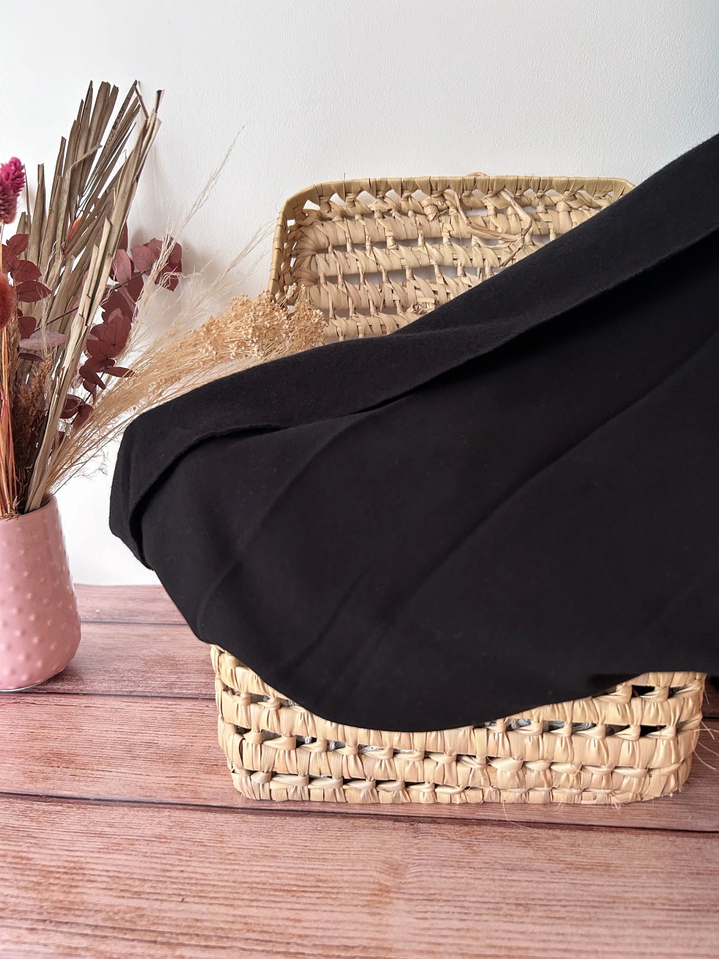 Tissu sweat french terry coloris noir Emilia Fabrics