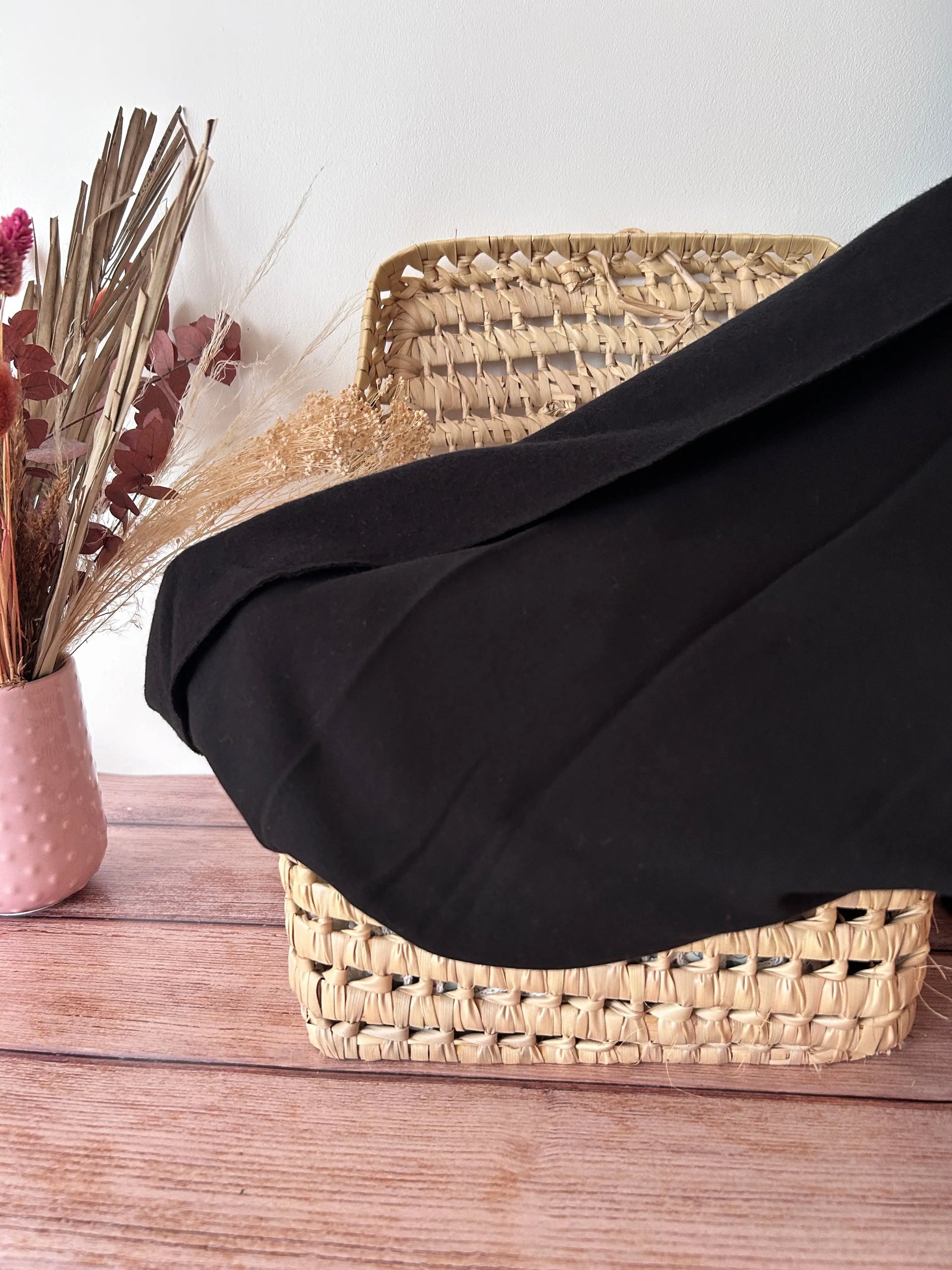 Tissu sweat french terry coloris noir Emilia Fabrics