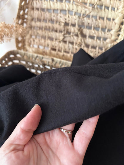 Tissu sweat french terry coloris noir Emilia Fabrics