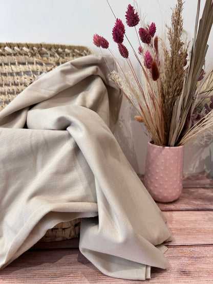 Tissu sweat french terry coloris sable/ écru Emilia Fabrics