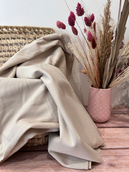 Tissu sweat french terry coloris sable/ écru Emilia Fabrics