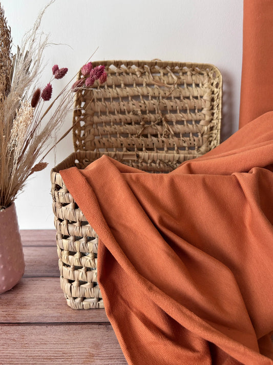 Tissu sweat french terry non brossé - coloris noisette Emilia Fabrics