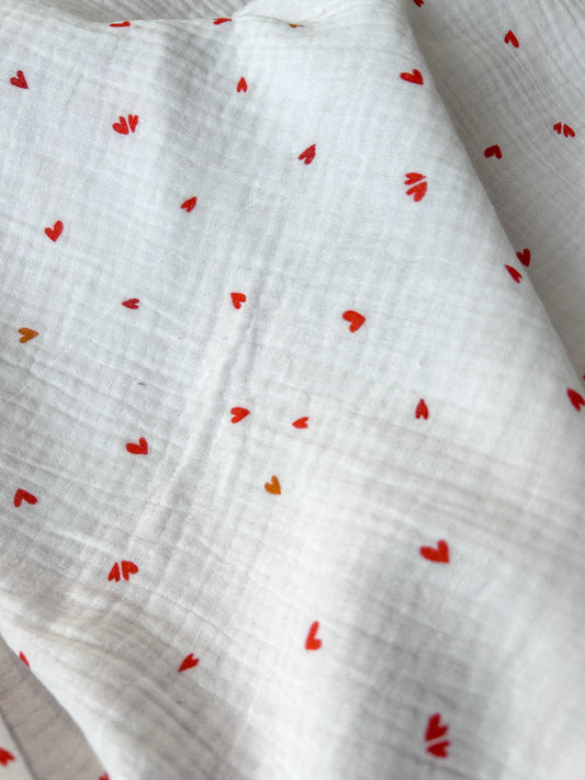 Tissu Double Gaze Coeurs Emilia Fabrics