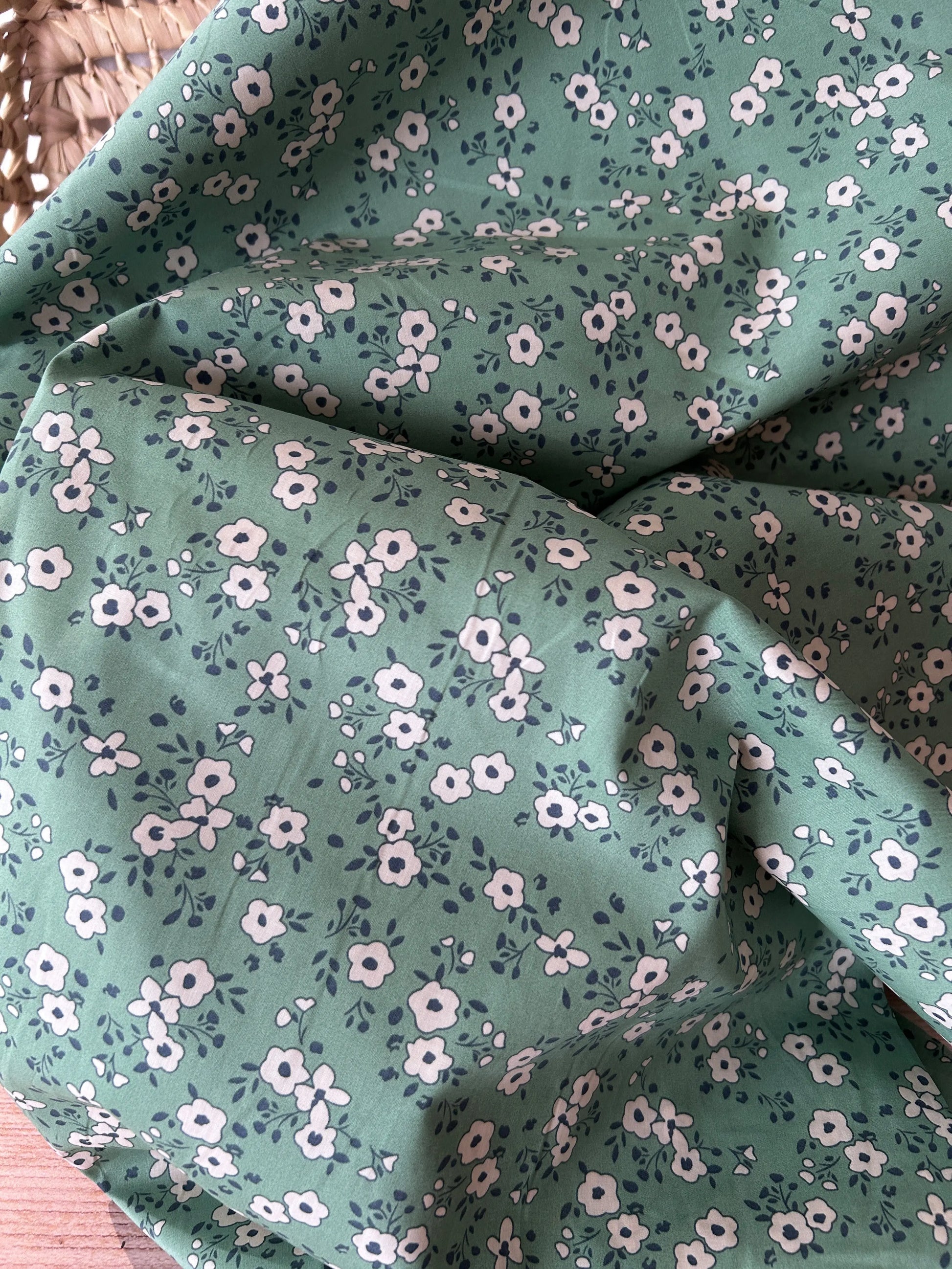 Tissu popeline fleuri Obia Ma boutique