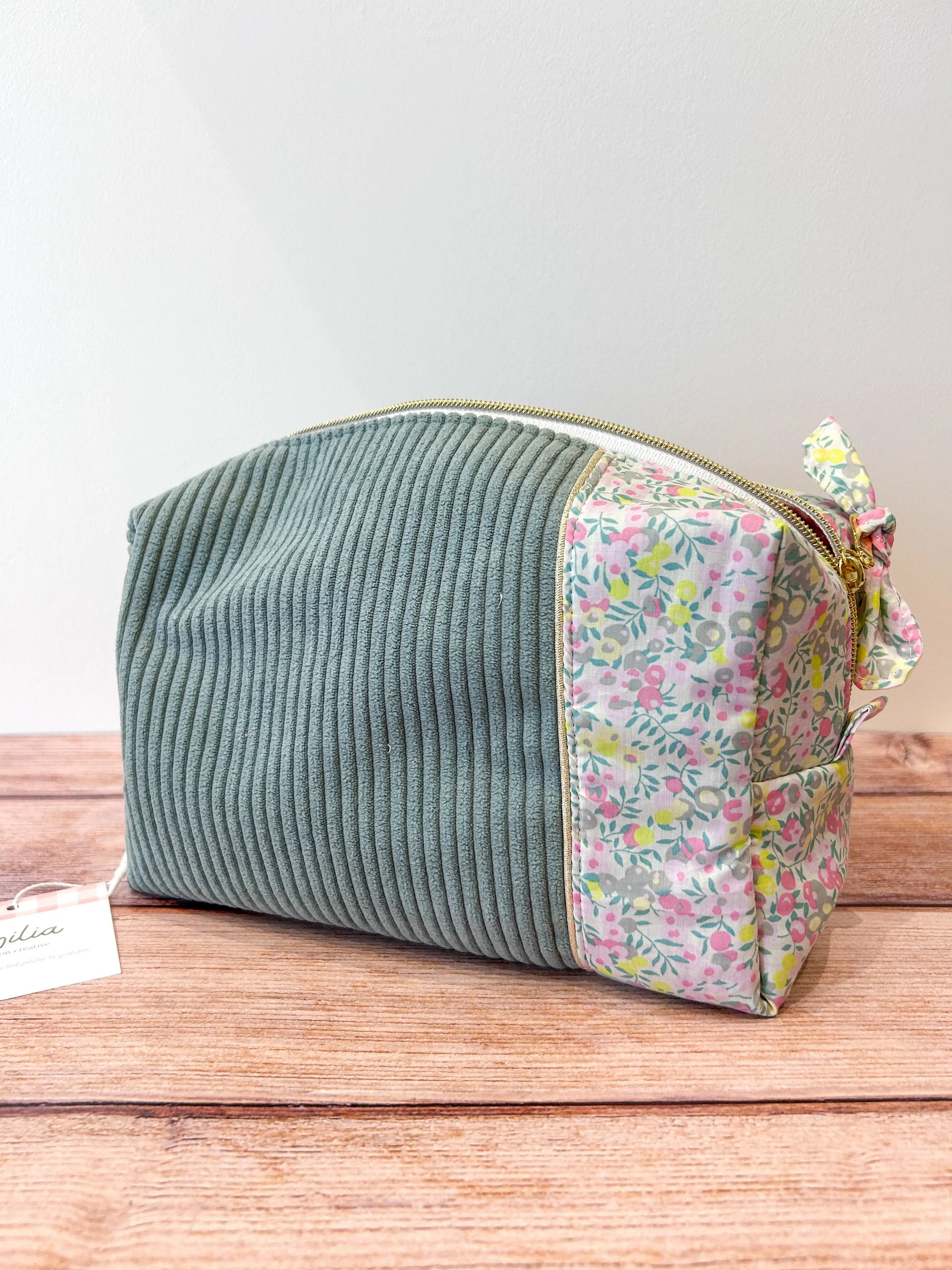 Grande trousse de toilette Liberty/velours Emilia Maison créative