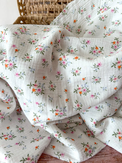 Tissu Double Gaze Fleuri Emilia Fabrics
