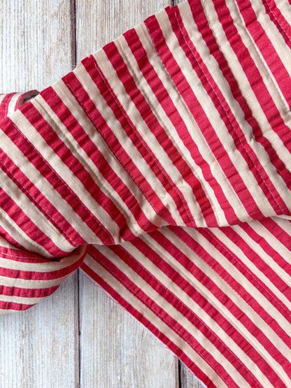 Tissu double gaze matelassé cerises Emilia Fabrics