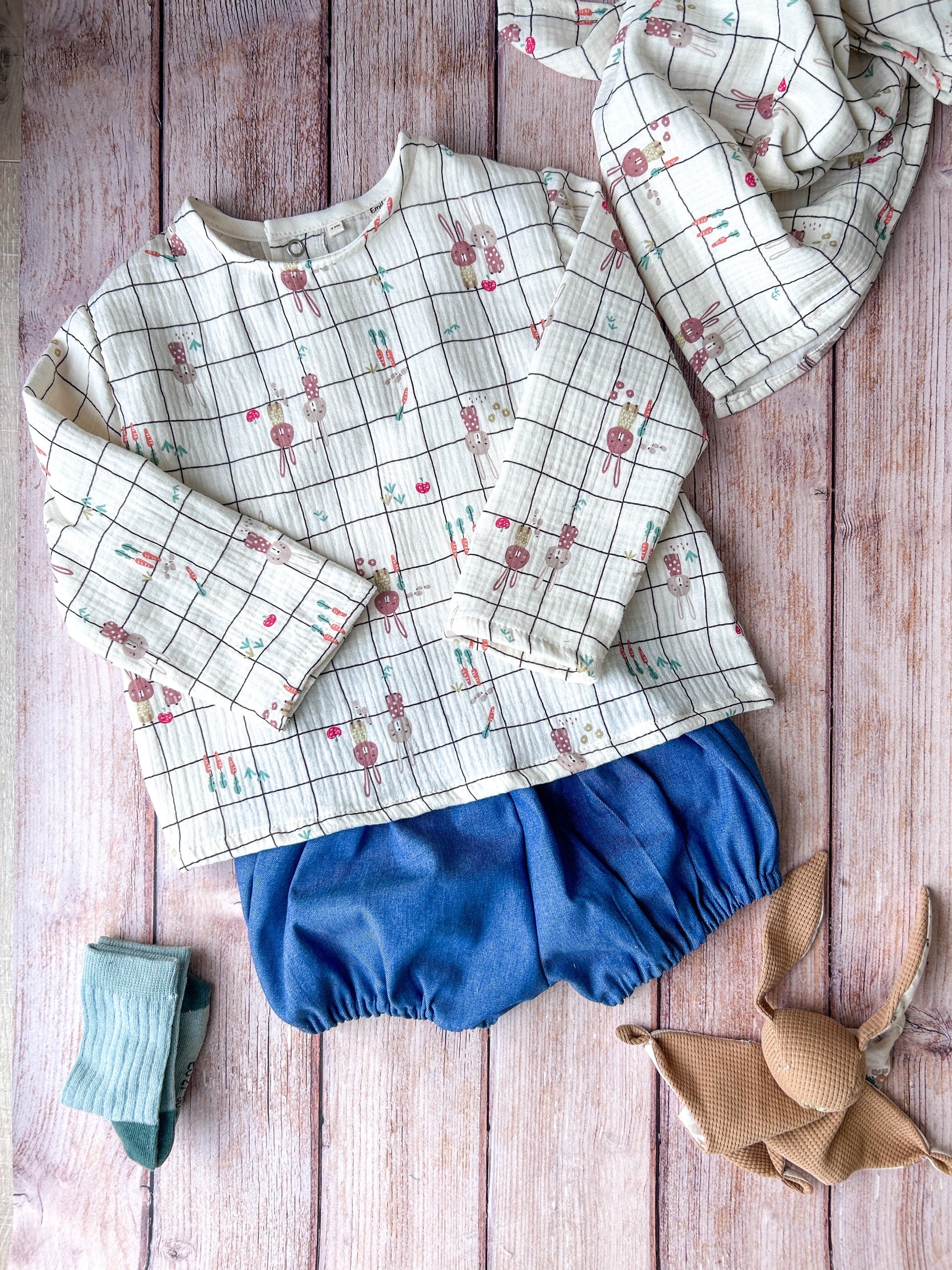 Blouse bébé & enfant sans col Emilia Maison créative