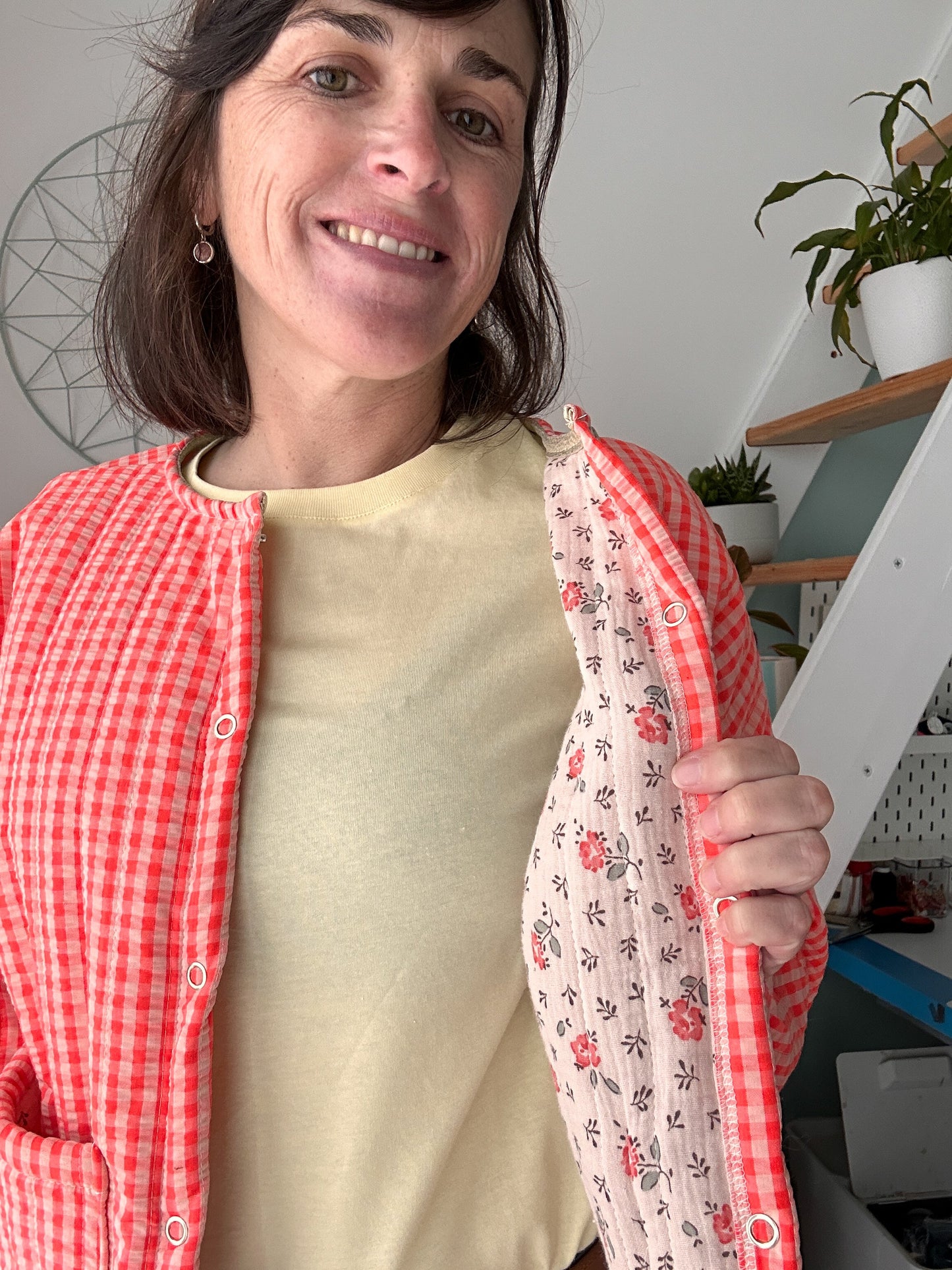 Veste Suzette - vichy fluo Emilia Maison créative