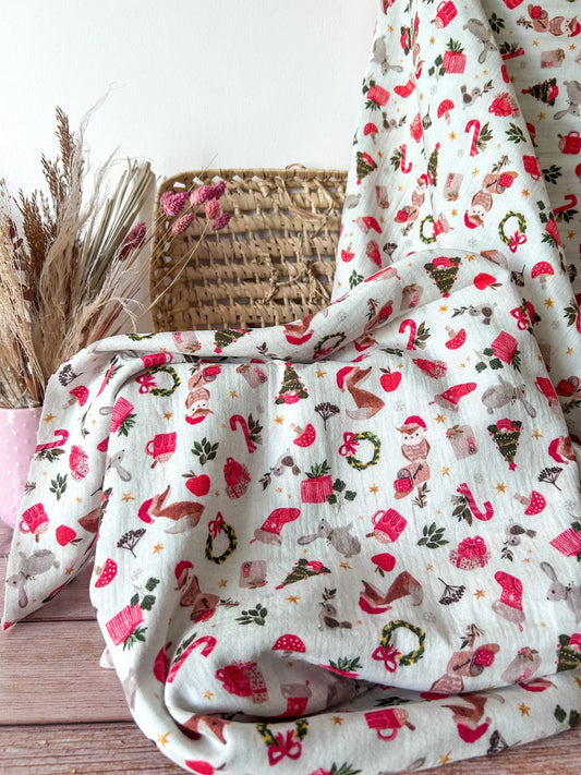 Tissu Double Gaze de coton Sous le sapin Emilia Fabrics