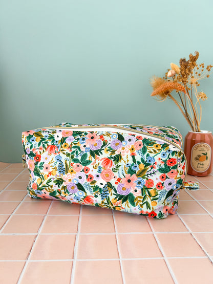 Grande trousse de toilette double compartiment en tissu Rifle Paper