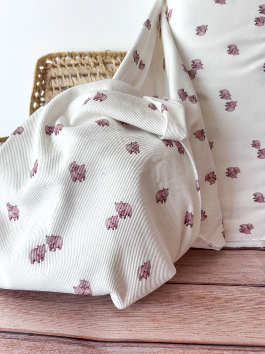 Jersey côtelé motif ourson Emilia Fabrics