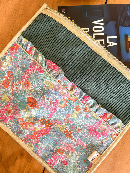 Pochette livre velours et Liberty Emilia Maison créative
