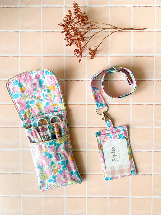 Porte-badge avec tour de cou Liberty confectionné à la main