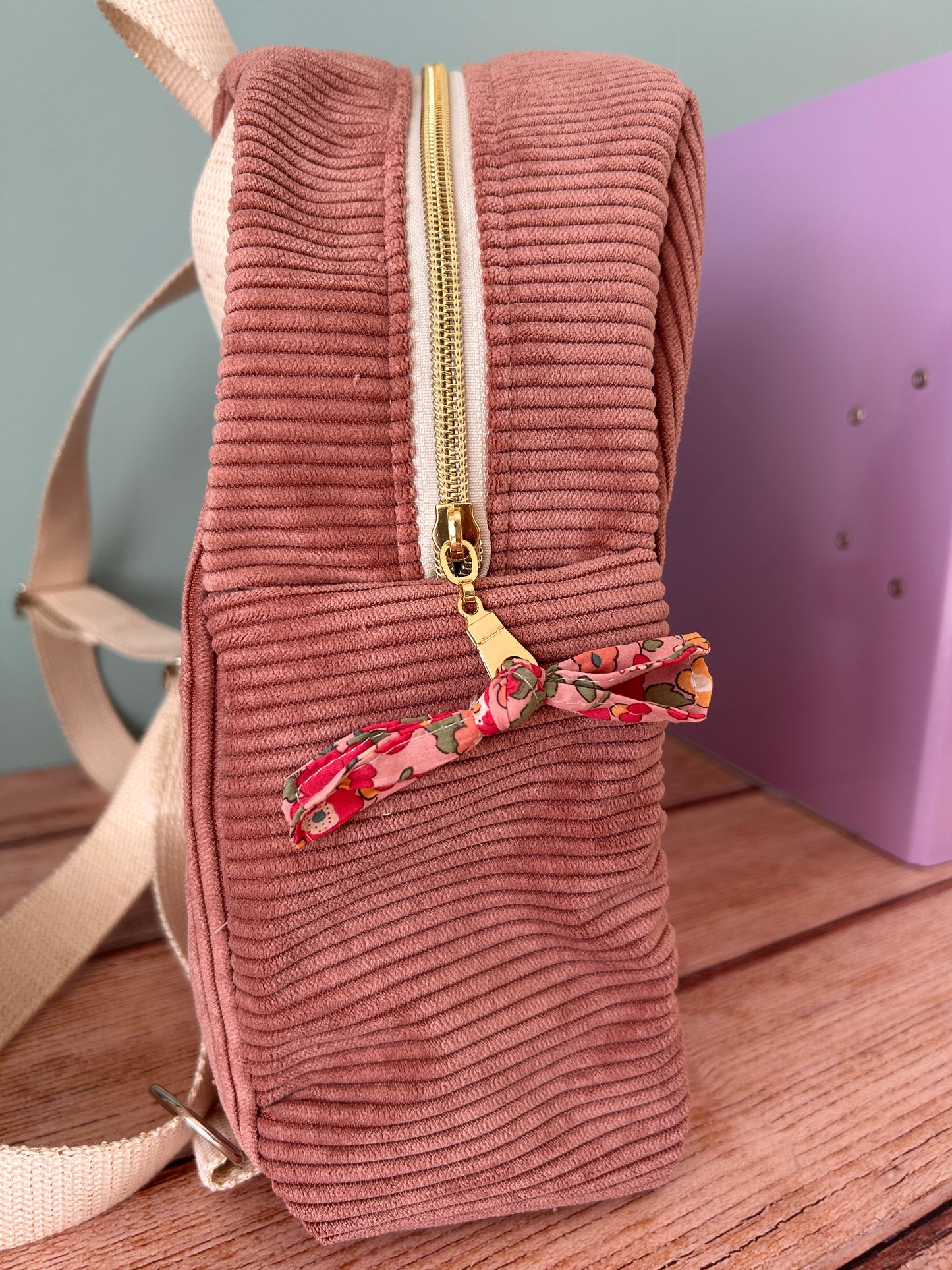 Sac à dos personnalisé pour l'école maternelle en velours côtelé