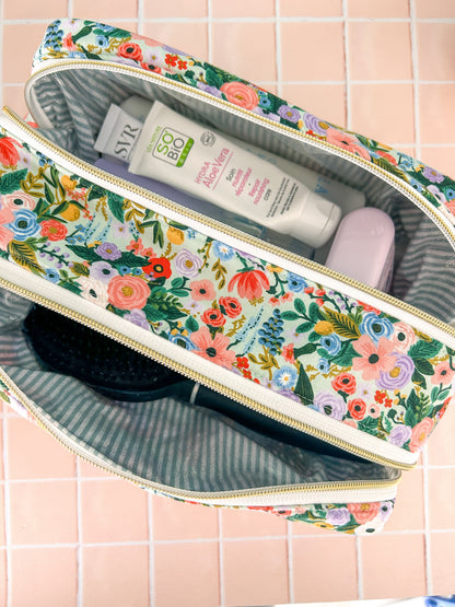 Grande trousse de toilette double compartiment Emilia Maison créative